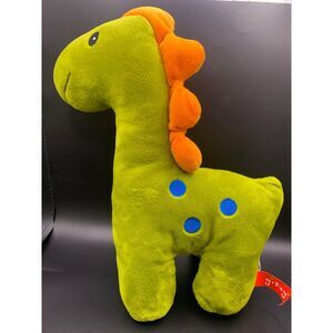 Gitzy Baby Plush Dinosaur Stuffed Animal Cuddle Toy with Rattle Green 2017 14”